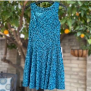 Sleeveless lace skater dress